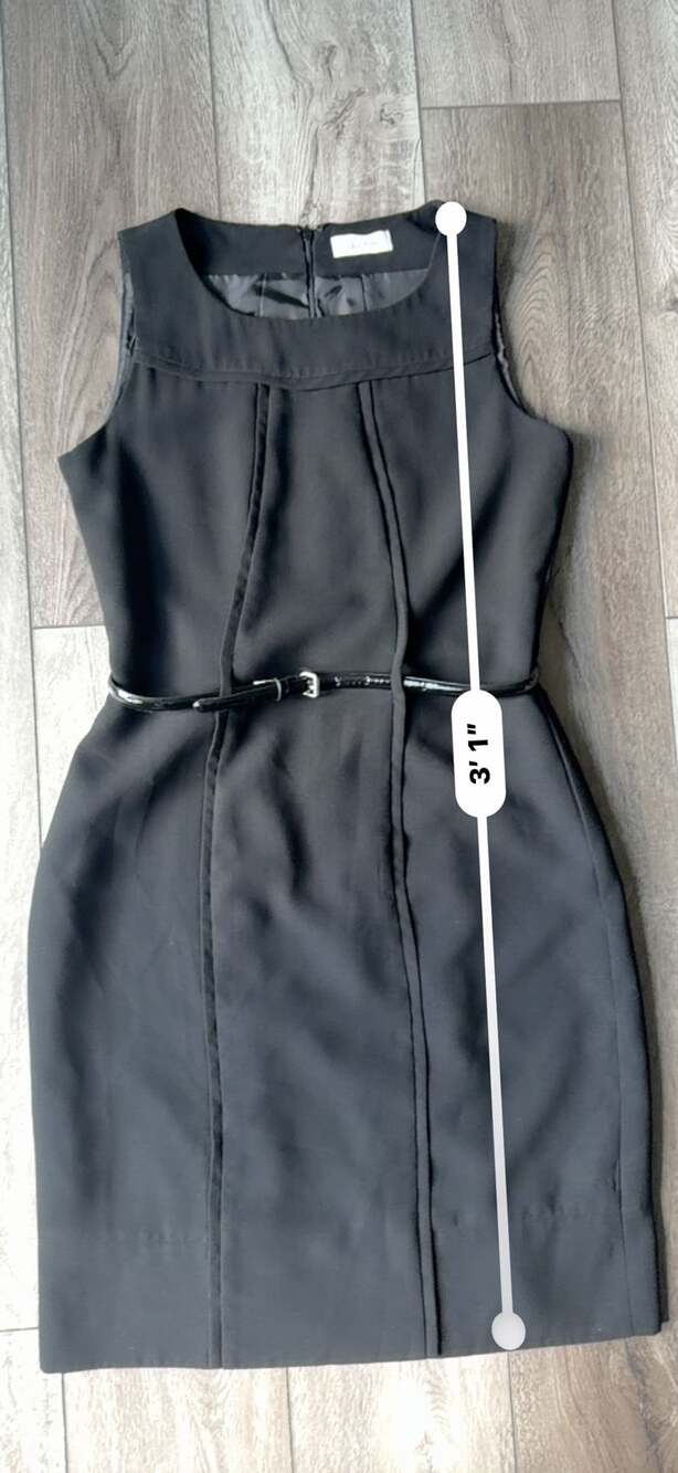 Calvin Klein Women's Black Sleeveless Sheath Dress with Belt - Picture 3 of 8